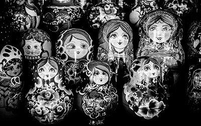 Assorted group of Russian dolls