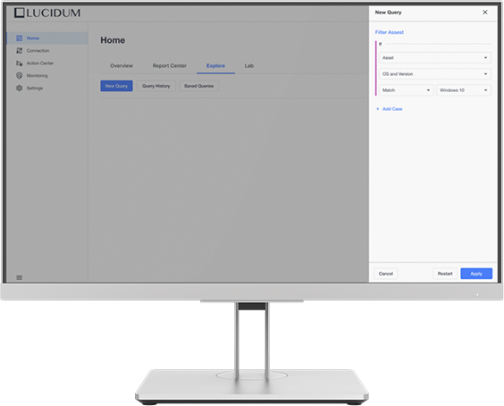 platform desktop on a monitor
